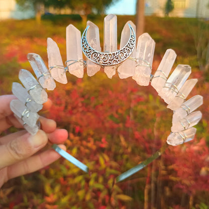👑Corona Estelar Multicolor 🌙 Tiara de Cristal lunar para Diosas Cósmicas🌈 20 colores a elegir