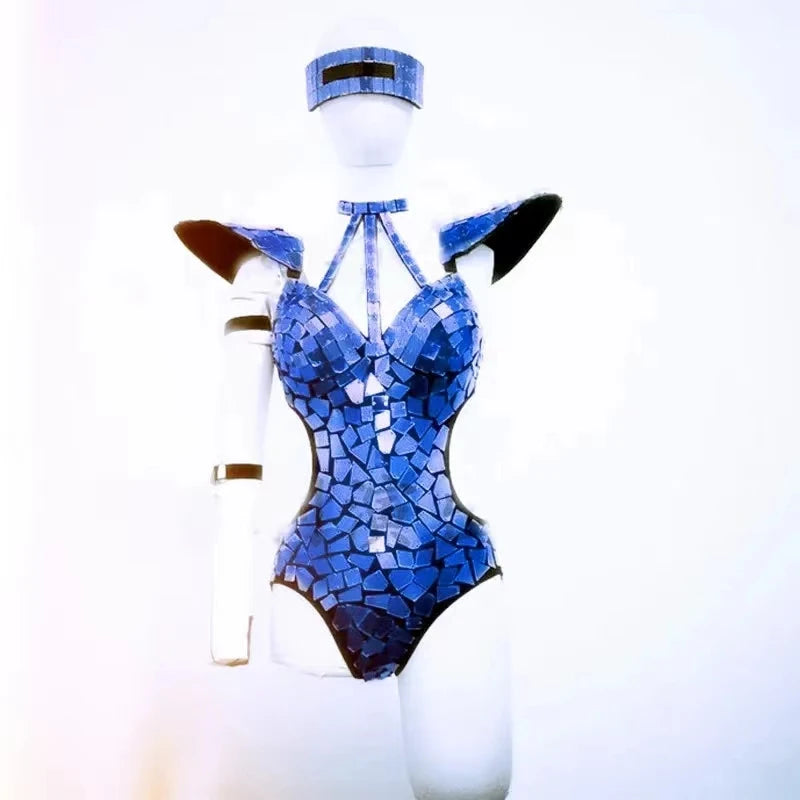 🔮 Crystal Mirror Bodysuit – Reina del Espejo💫 4 colores a elegir