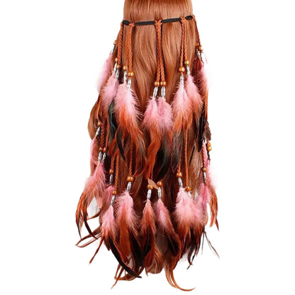 🕊️Diadema Boho de Plumas Naturales 🌵 Diosa del Desierto 🔥35 variantes