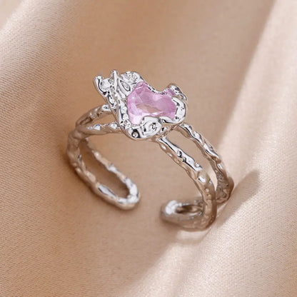 🔥“Zircon Flame Drop” – El Anillo Ajustable que Brilla Como Tu Fuego Interior 💎46 variantes a elegir