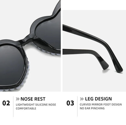 Gafas "Pearl Heartbeat"💘 Glam + perlas + corazones = look princesa rebelde.