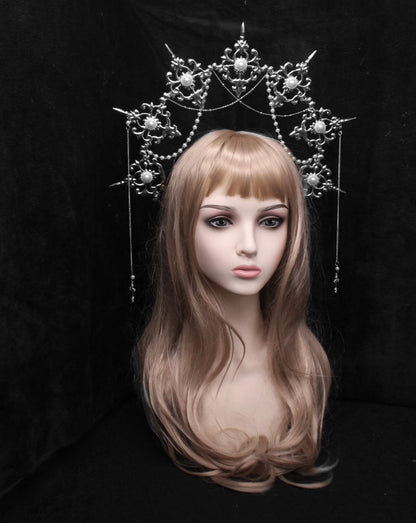 👑⚡ Solar Divinity – Corona Dorada Sunburst con Cadenas Boho Glam ⚡👑 4 variantes a elegir