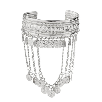 🌞"Sun Priestess" 👸 Armband Dorado con Flecos y Monedas Boho✨ 6 variantes a elegir