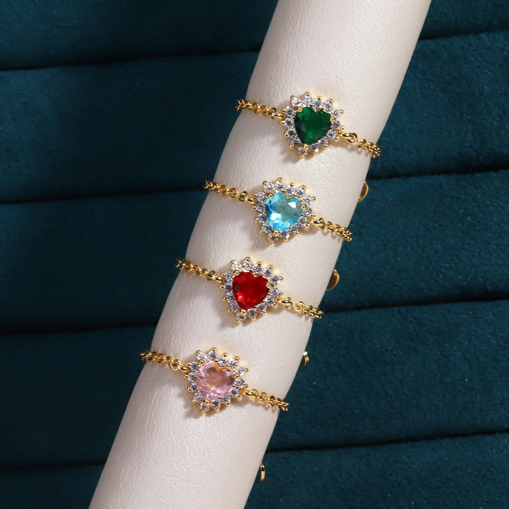 💍Heart Ring Magic 💖 Amor, Color y Poder en Cada Latido ✨Disponible en oro y plata🌈 4 colores a elegir