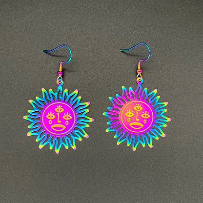 🔮Sacred Glow ✨ Pendientes Holográficos de Acero Inoxidable💖9 variantes a elegir