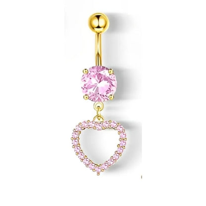 🦋 Piercings ombligo Gold Dreams 🌟 (set mariposa + flor + corazón) 💖12 variantes