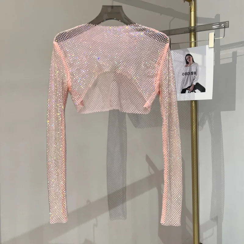 🌟 Crystal Mesh Crop💎