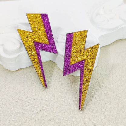 💫Electric Flash ⚡ Pendientes Rayo Acrílico con Brillo Multicolor🎨18 variantes a elegir