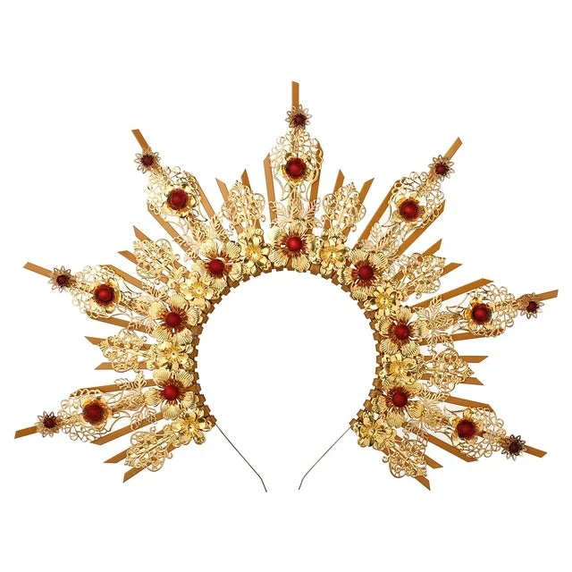 👼 Tocado Virgen Dorada Deluxe ✨Luz Mística en Estado Puro👑 12 variantes