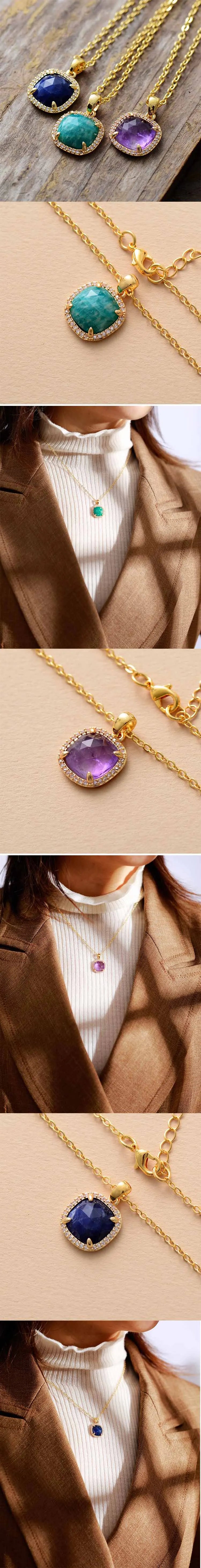 💎 Mystic Luxe – Collar de Cristales Divinos💫 Amatista. Amazonita. Soladita