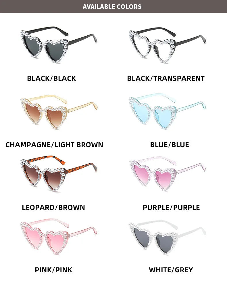 Gafas "Pearl Heartbeat"💘 Glam + perlas + corazones = look princesa rebelde.