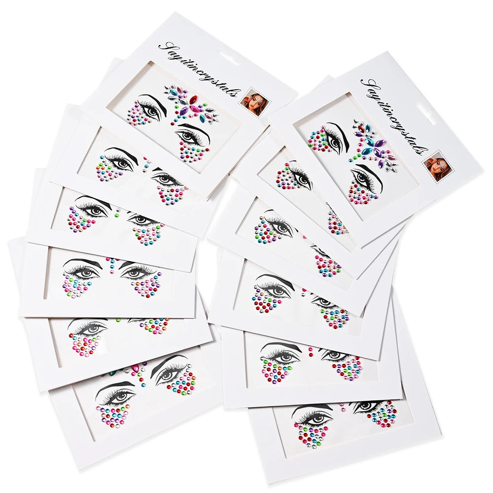 💎Galaxy Goddess – Joyas Adhesivas 3D Multicolor para Rostro 💠✨47 variantes a elegir