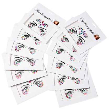 💎Galaxy Goddess – Joyas Adhesivas 3D Multicolor para Rostro 💠✨47 variantes a elegir