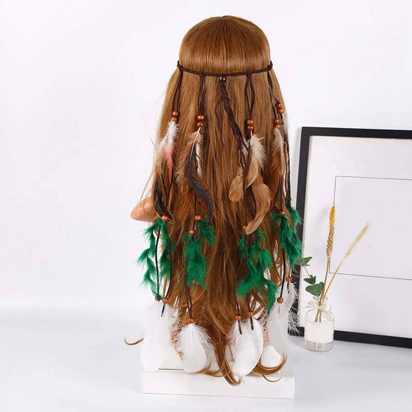 🕊️Diadema Boho de Plumas Naturales 🌵 Diosa del Desierto 🔥35 variantes