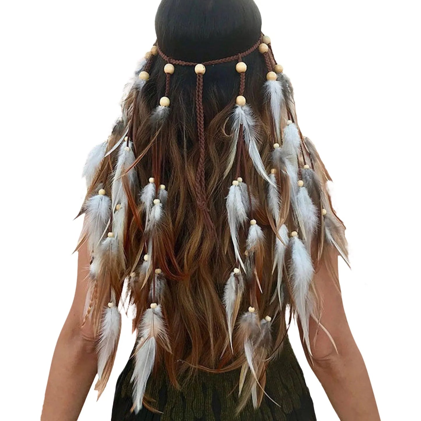 🕊️Diadema Boho de Plumas Naturales 🌵 Diosa del Desierto 🔥35 variantes