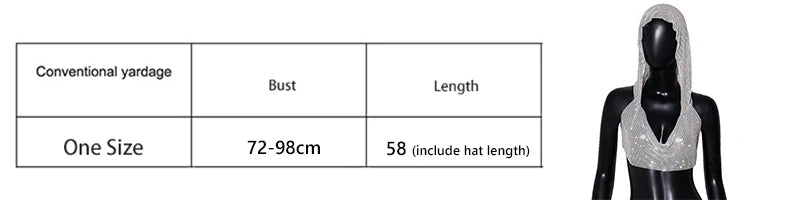 ✨ Crystal Hooded Crop Top – Malla Brillante con Strass