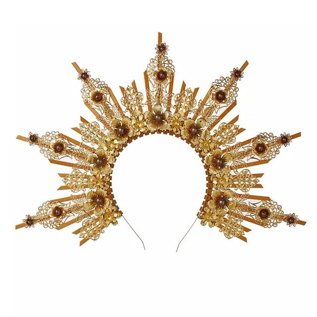👼 Tocado Virgen Dorada Deluxe ✨Luz Mística en Estado Puro👑 12 variantes