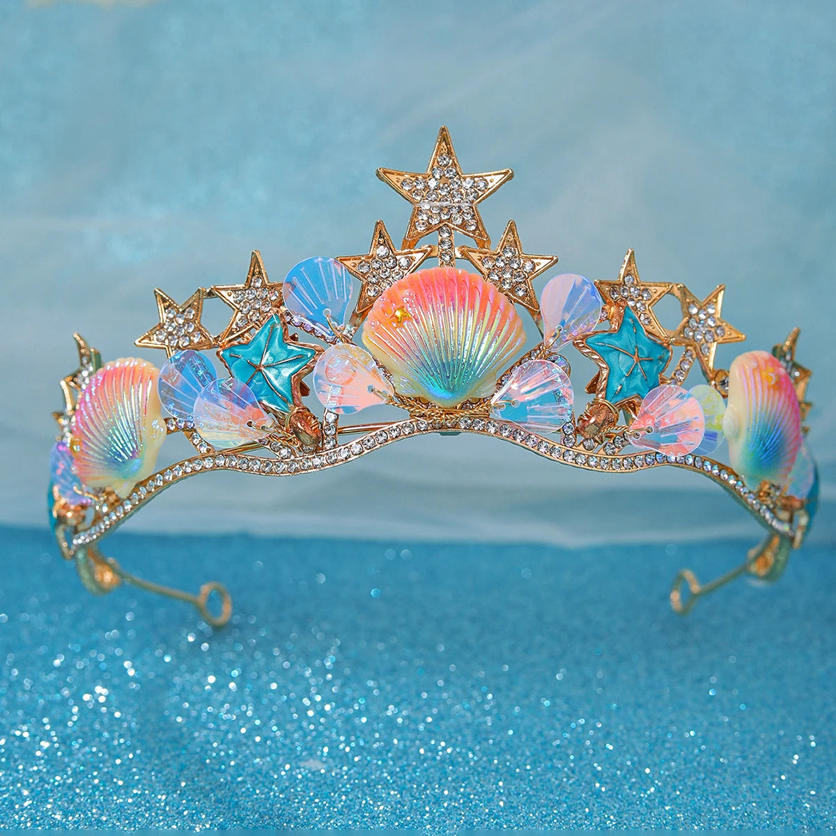 👸 Reinas del Océano 🧜‍♀️👑 – Coronas de conchas y estrellas🐚4 variantes a elegir