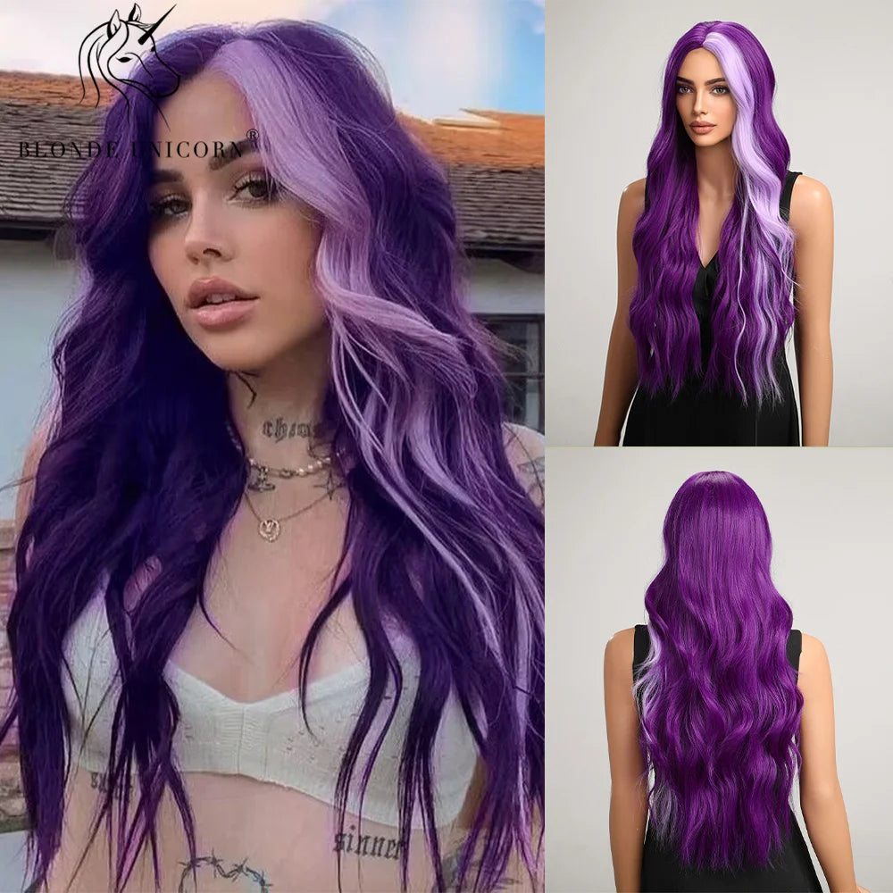 💜 Unicorn Dream 💖Ondas largas para un look místico y vibrante🤟26 variantes