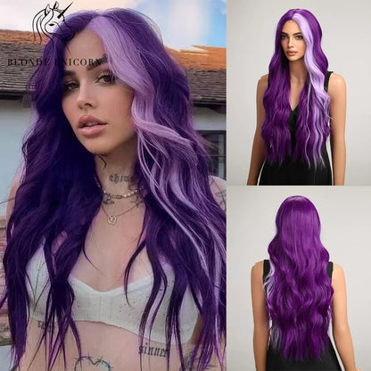 💜 Unicorn Dream 💖Ondas largas para un look místico y vibrante🤟26 variantes