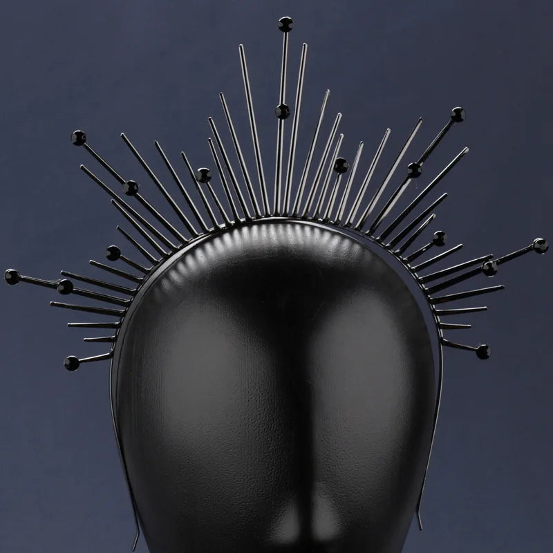 🖤 Halo Gótico Virgen Rebelde 👑 Corona de Oscuridad Sagrada🌘 Disponible en color negro y oro