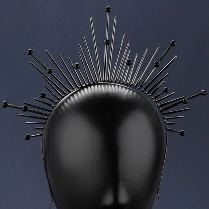 🖤 Halo Gótico Virgen Rebelde 👑 Corona de Oscuridad Sagrada🌘 Disponible en color negro y oro