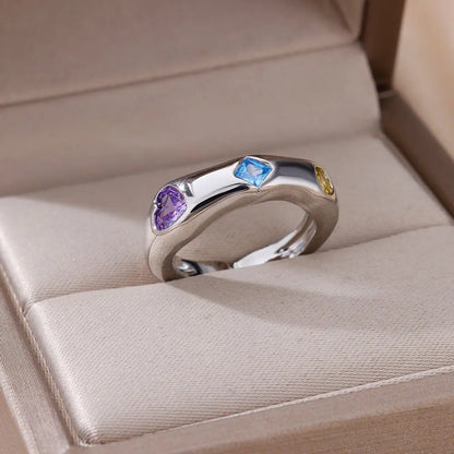 🔥“Zircon Flame Drop” – El Anillo Ajustable que Brilla Como Tu Fuego Interior 💎46 variantes a elegir