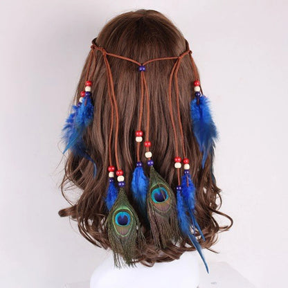 🕊️Diadema Boho de Plumas Naturales 🌵 Diosa del Desierto 🔥35 variantes