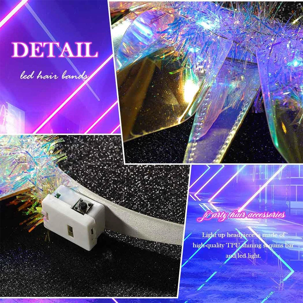 👸Diadema LED "Liberty Glow" — Láser & Brillo de Diosa 💥