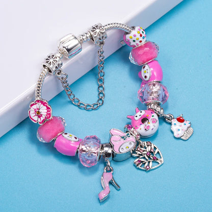 💖Candy Pop Charm 🍩  Pulsera Rosa Donut y Beads