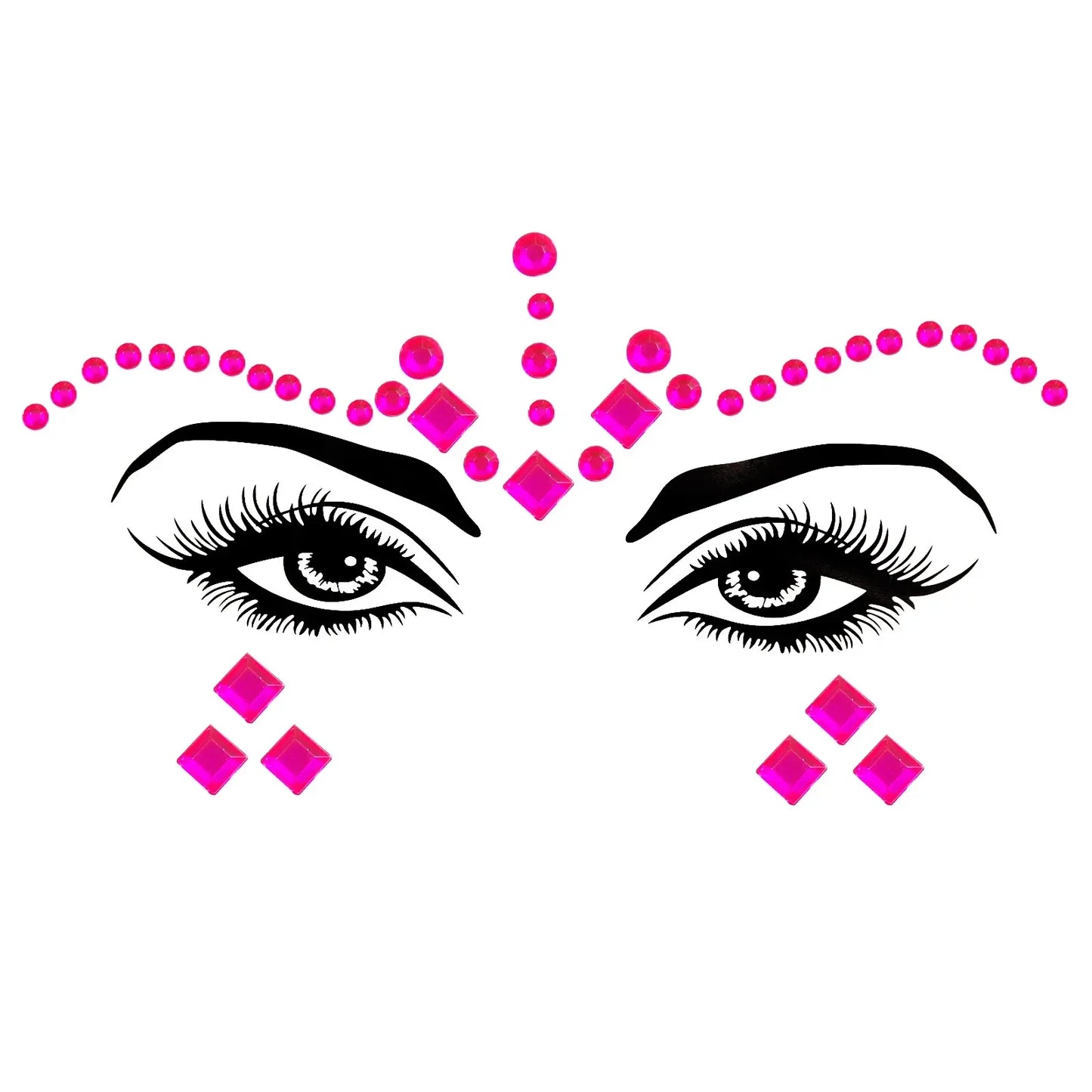 💜Cosmic Glitter Crown – Pegatinas de Cristal Festival Face 🌈 29 varaintes a elegir