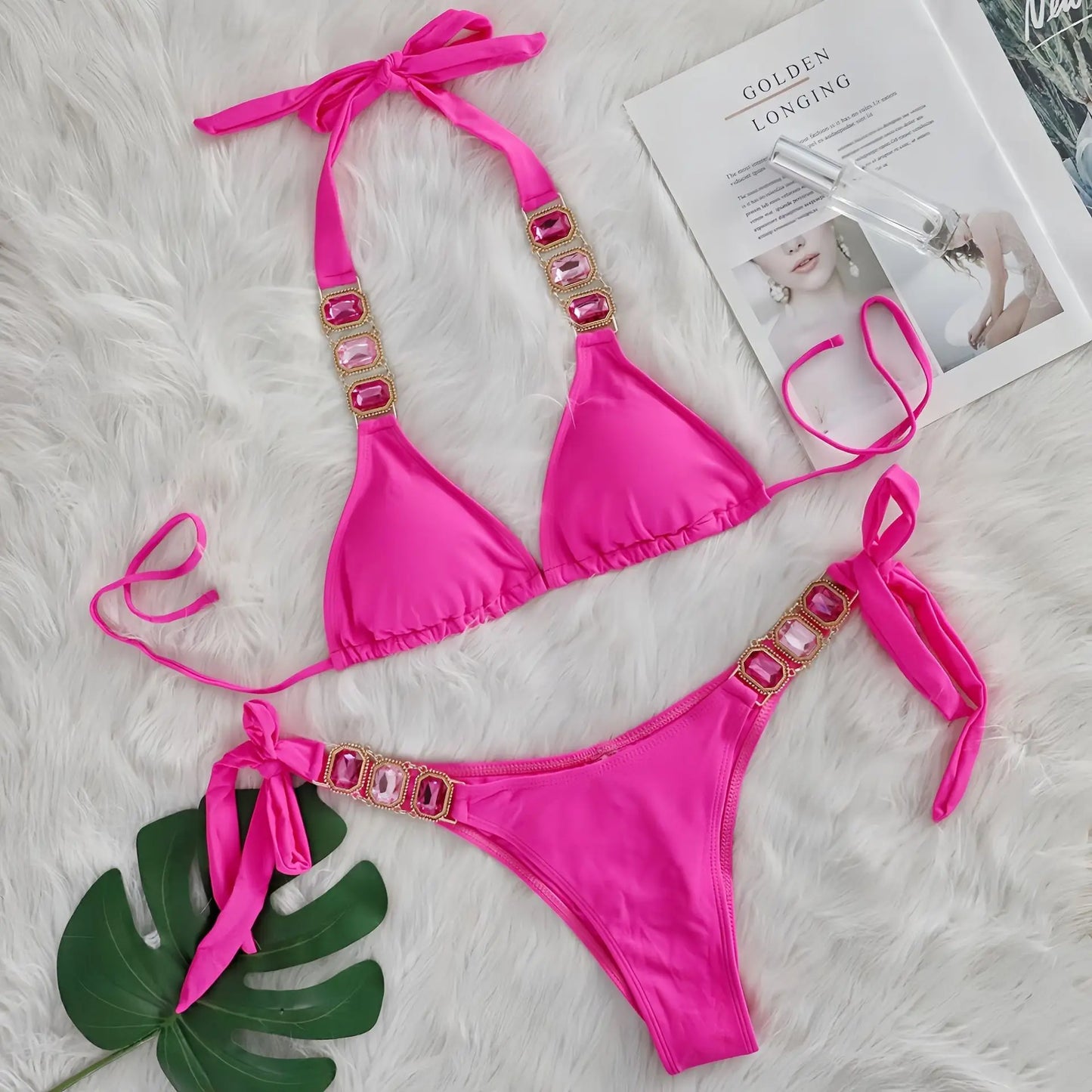 💎 “Starlit Siren” Bikini 2025 – Swimwear con Brillantes 💖 8 Colores de Diosa 🔥✨