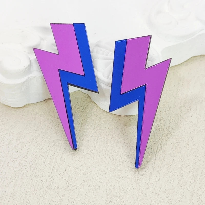 💫Electric Flash ⚡ Pendientes Rayo Acrílico con Brillo Multicolor🎨18 variantes a elegir