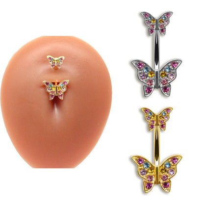 🌈 Piercing ombligo Mariposa Rebelde🦋 22 colores a elegir