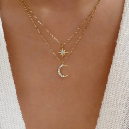 🌜 Collar Moon & Star Layers 🌟14 variantes a elegir