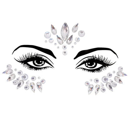 💜Cosmic Glitter Crown – Pegatinas de Cristal Festival Face 🌈 29 varaintes a elegir