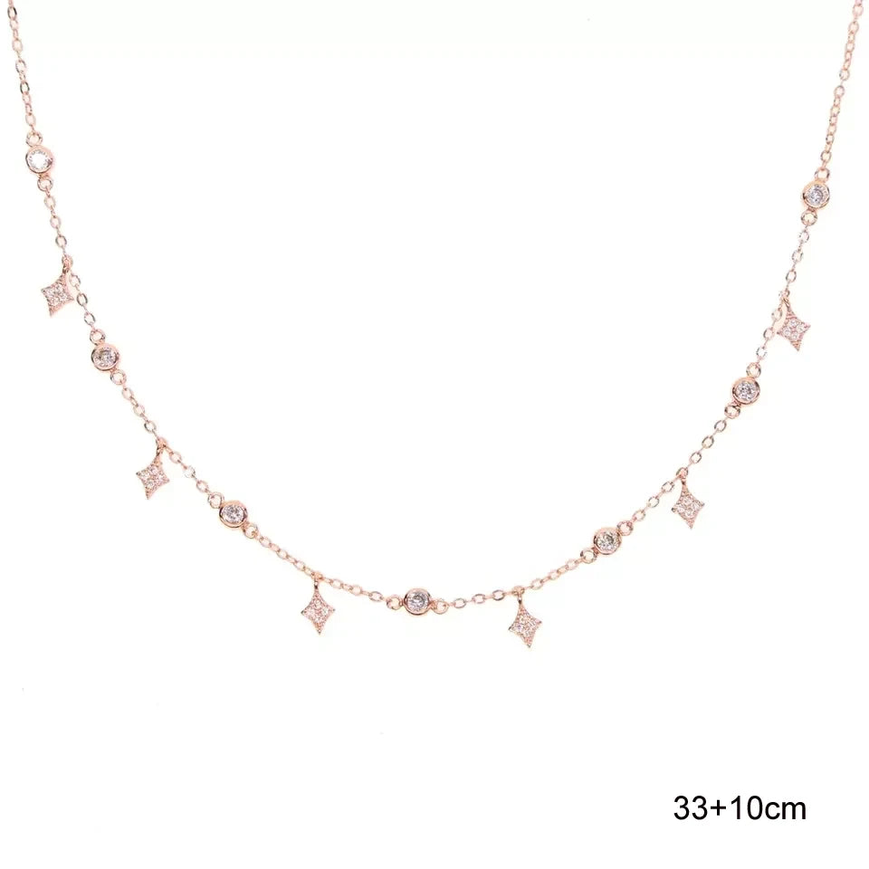 🌟 Disco Drops 💧 Choker Plata 925 con Mini Charms de Zirconia✨ 10 variantes