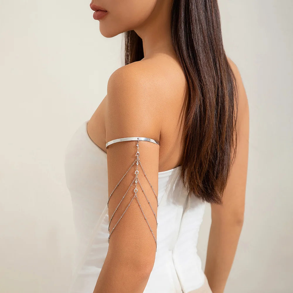 🌟 "Golden Chains" 🔥Brazalete Doble para Brazo con Cadenas de Luz