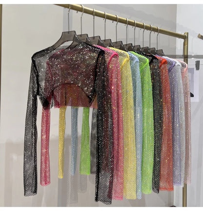 🌟 Crystal Mesh Crop💎