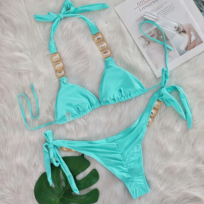 💎 “Starlit Siren” Bikini 2025 – Swimwear con Brillantes 💖 8 Colores de Diosa 🔥✨