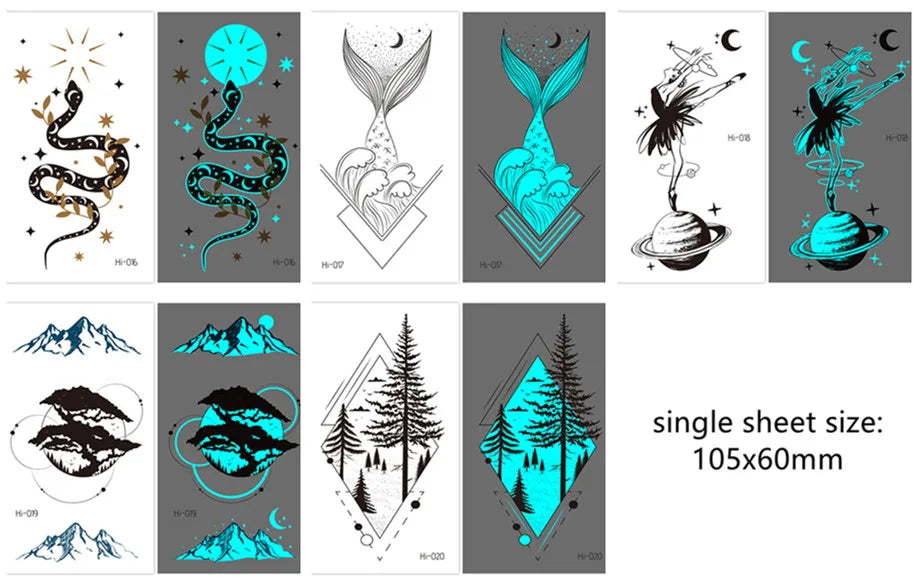 🌙⚡ Glow Spells – Tatuajes Luminosos para Pieles que Hechizan 🌌 45 variantes