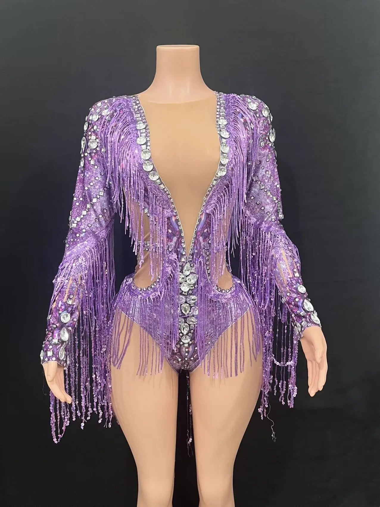 🔥 Sparkling Starburst Bodysuit – Body Flecos & Lentejuelas para Escenario ✨💃 6 colores