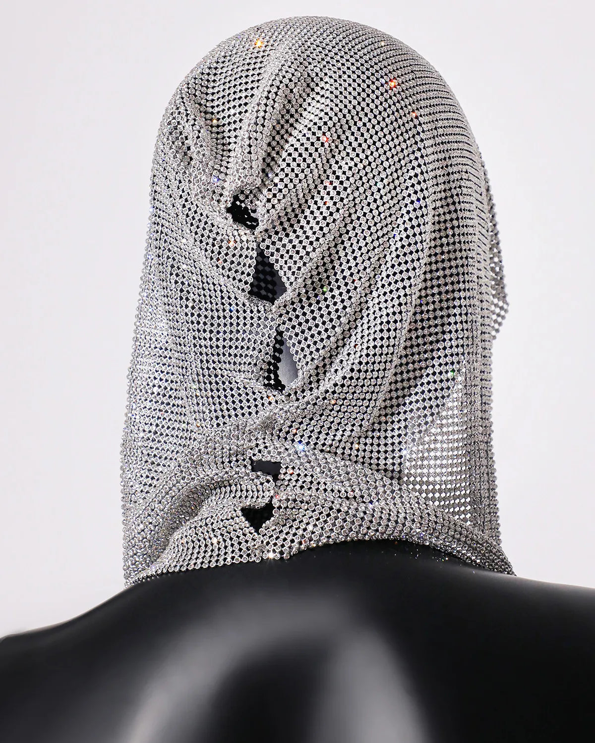 ✨ Crystal Hooded Crop Top – Malla Brillante con Strass