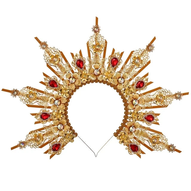 👼 Tocado Virgen Dorada Deluxe ✨Luz Mística en Estado Puro👑 12 variantes