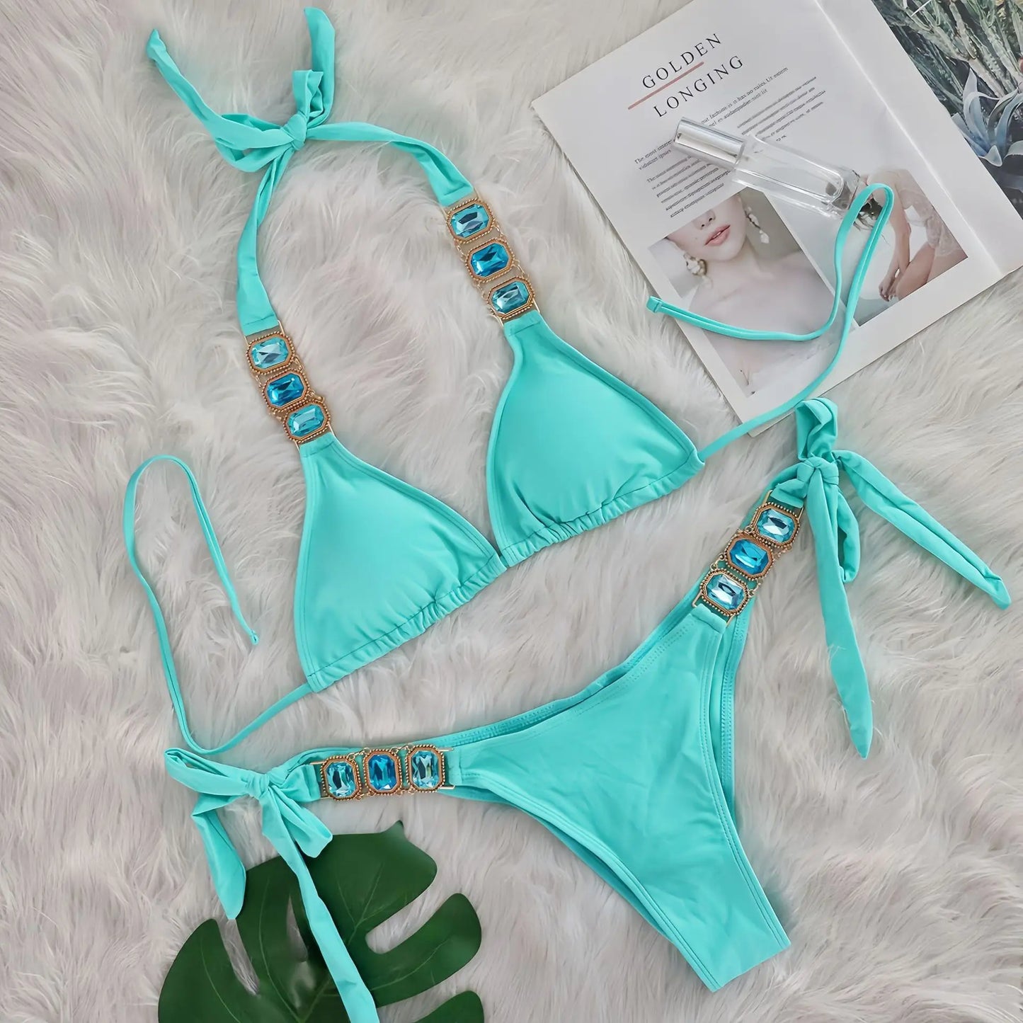 💎 “Starlit Siren” Bikini 2025 – Swimwear con Brillantes 💖 8 Colores de Diosa 🔥✨