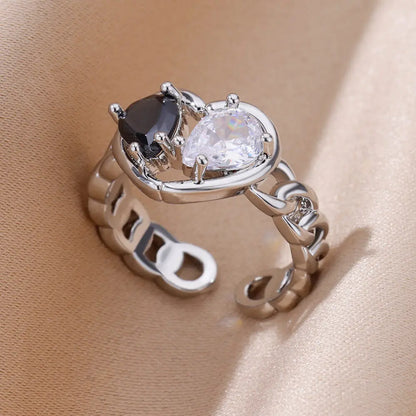 🔥“Zircon Flame Drop” – El Anillo Ajustable que Brilla Como Tu Fuego Interior 💎46 variantes a elegir