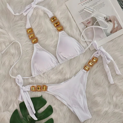 💎 “Starlit Siren” Bikini 2025 – Swimwear con Brillantes 💖 8 Colores de Diosa 🔥✨