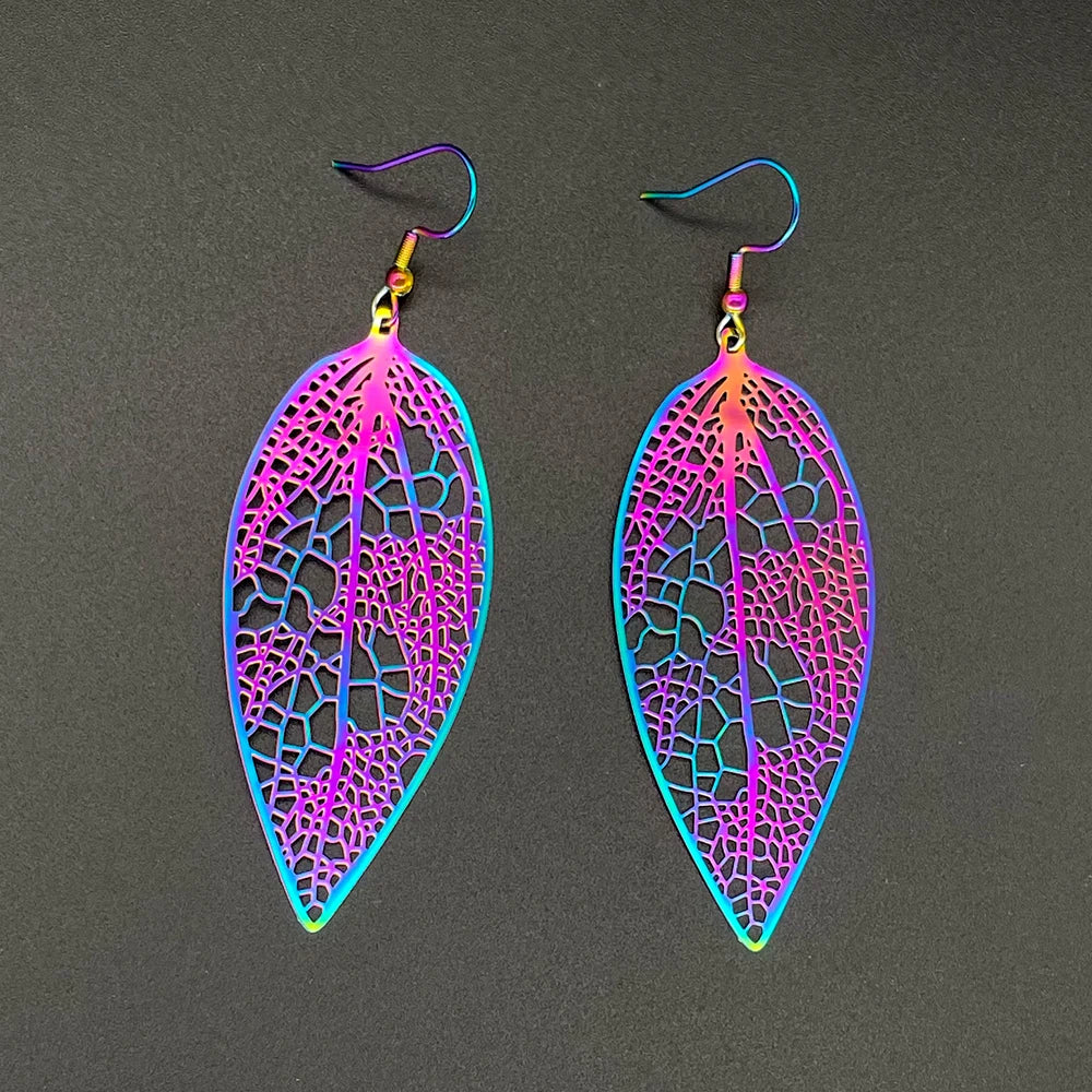 🔮Sacred Glow ✨ Pendientes Holográficos de Acero Inoxidable💖9 variantes a elegir