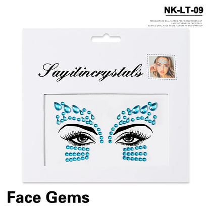 💎Galaxy Goddess – Joyas Adhesivas 3D Multicolor para Rostro 💠✨47 variantes a elegir