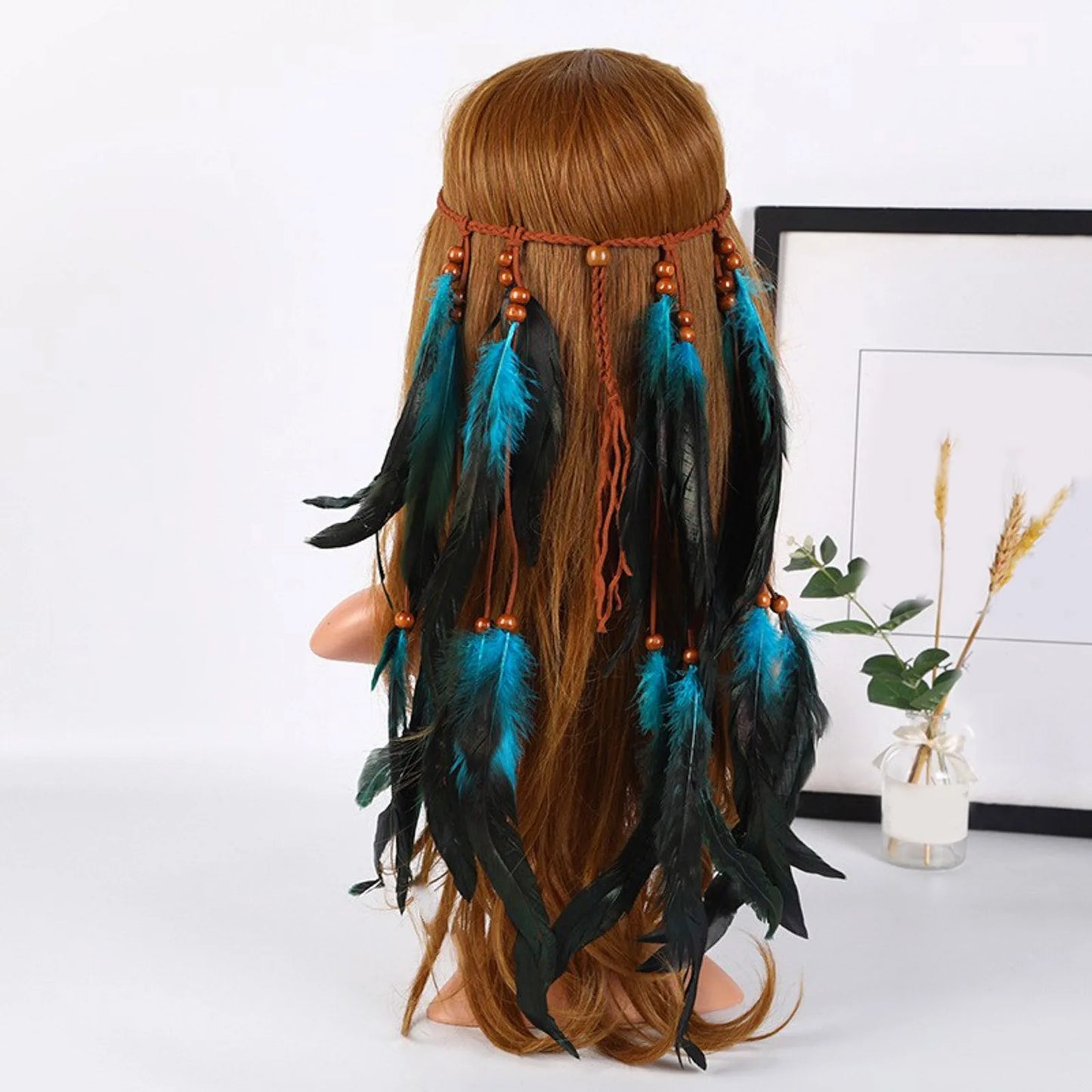 🕊️Diadema Boho de Plumas Naturales 🌵 Diosa del Desierto 🔥35 variantes